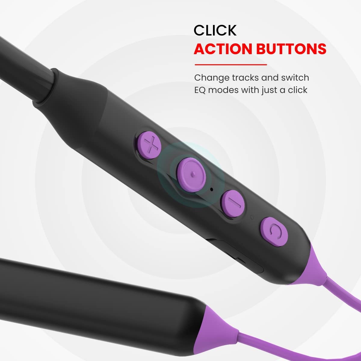 Portronics Harmonics Z5 Wireless Bluetooth Stereo Headset with 33Hrs Playtime, Double EQ Mode, 14.2 mm Dynamic Drivers, Click Action Buttons(Black | Blue | White | Purple | Read) - Image 15