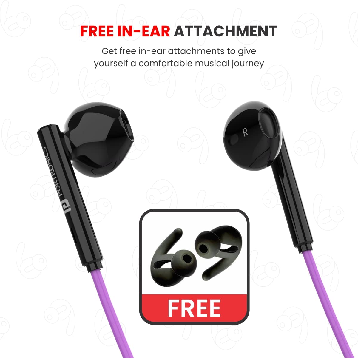 Portronics Harmonics Z5 Wireless Bluetooth Stereo Headset with 33Hrs Playtime, Double EQ Mode, 14.2 mm Dynamic Drivers, Click Action Buttons(Black | Blue | White | Purple | Read) - Image 17