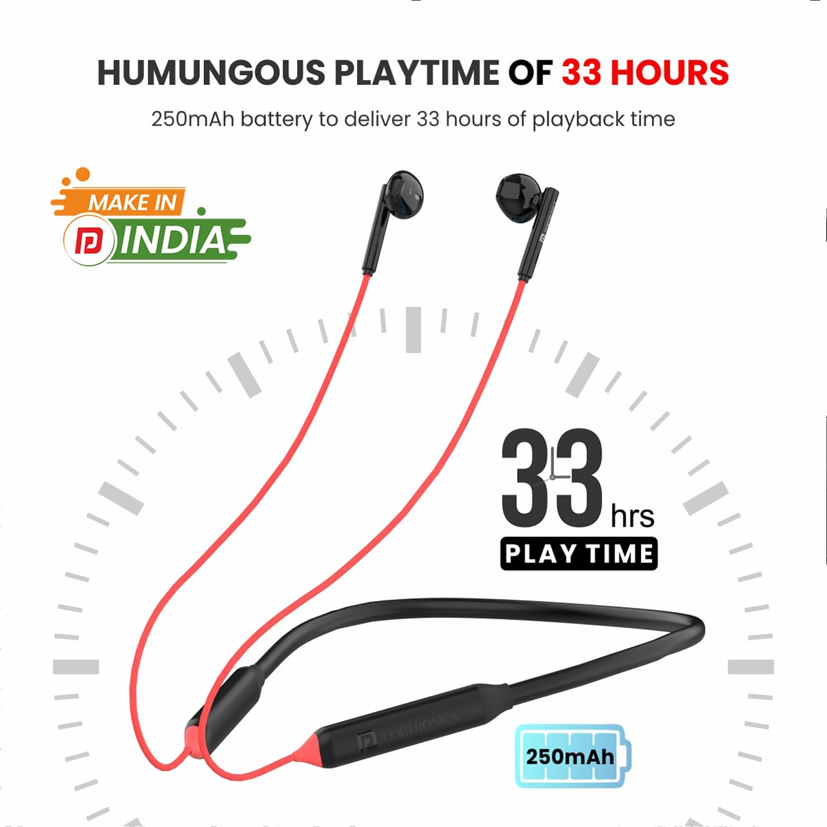 Portronics Harmonics Z5 Wireless Bluetooth Stereo Headset with 33Hrs Playtime, Double EQ Mode, 14.2 mm Dynamic Drivers, Click Action Buttons(Black | Blue | White | Purple | Read) - Image 28