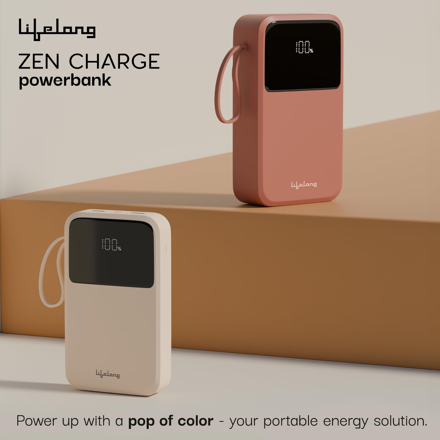 Lifelong Electronics 20000mAh 22.5W Fast Charging Power Bank | 3 Inputs (1 Built-in USB A Cable + 1 C + 1 Lightning Port) & 6 Outputs (3 Built-in Cables + 1 C + 2 A Port) | Small Pocket Size Powerbank (Blue | Olive Green | Rust Orange) - Image 8