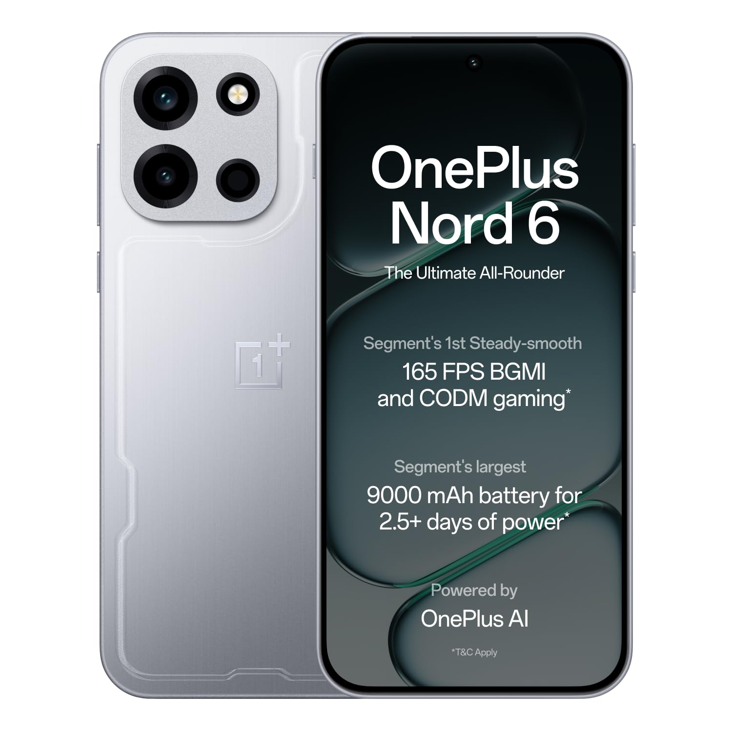 OnePlus Nord 6 | 8GB+256GB | Pitch Black | Snapdragon 8s Gen 4 | Segment's First Stable 165FPS Gaming | Segment's Largest 9000mAh Battery | Most Complete IP Rating | Personalized AI (Pitch Black | Fresh Mint | Quick Silver) - Image 5