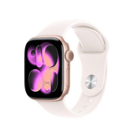 Apple Watch Series 11 GPS 42mm Silver Aluminium Case with Purple Fog Sport Band - M/L, (Jet Black Aluminium/Black | Rose Gold Aluminium/Light Blush | Space Grey Aluminium/Black | Silver Aluminium/Purple Fog)