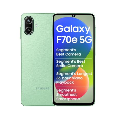 Samsung Galaxy F70e 5G (Limelight Green, 128 GB) (6 GB RAM) | 6000 mAh Battery | Dimensity 6300 | Octa Core Processor | 6.74" PLS LCD Display |