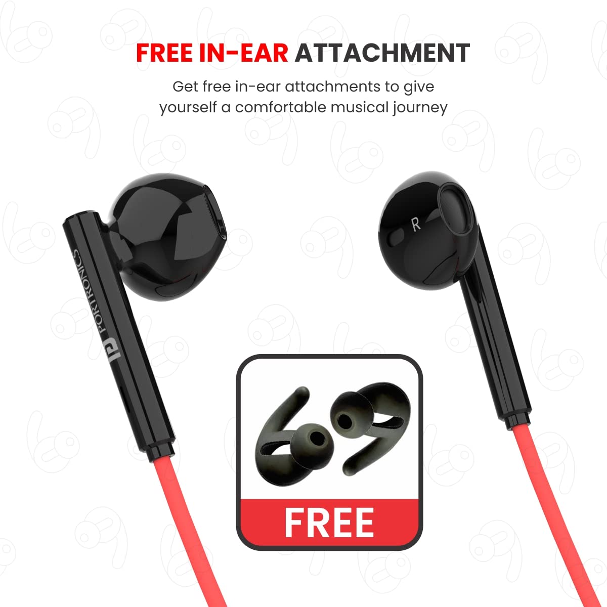 Portronics Harmonics Z5 Wireless Bluetooth Stereo Headset with 33Hrs Playtime, Double EQ Mode, 14.2 mm Dynamic Drivers, Click Action Buttons(Black | Blue | White | Purple | Read) - Image 24