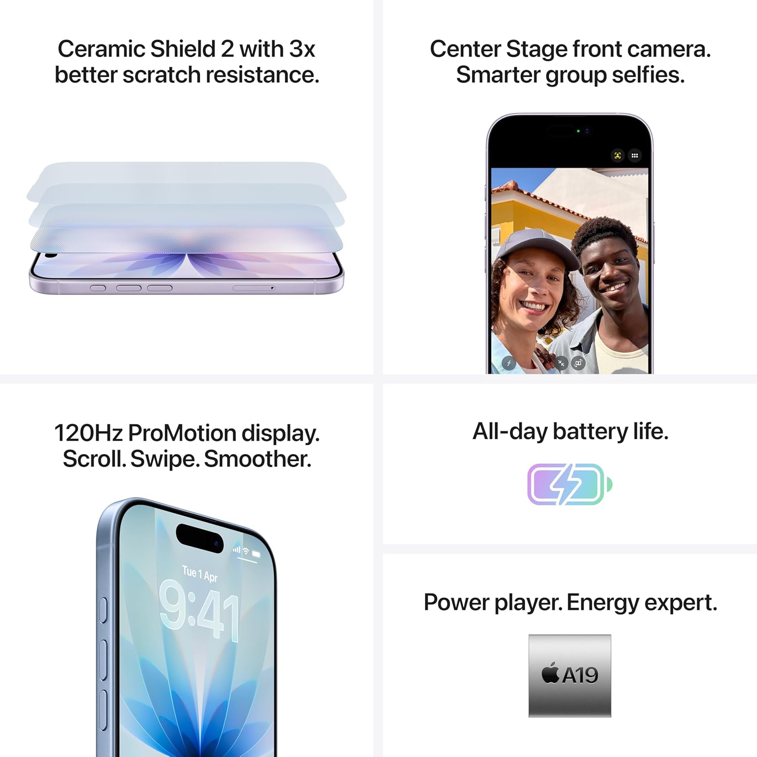 Apple iPhone 17 256 GB: 15.93 cm (6.3″) Display with Promotion, A19 Chip, Center Stage Front Camera for Smarter Group Selfies, Improved Scratch Resistance, All-Day Battery Life, (Lavender | Sage | Mist Blue | White | Black) - Image 14