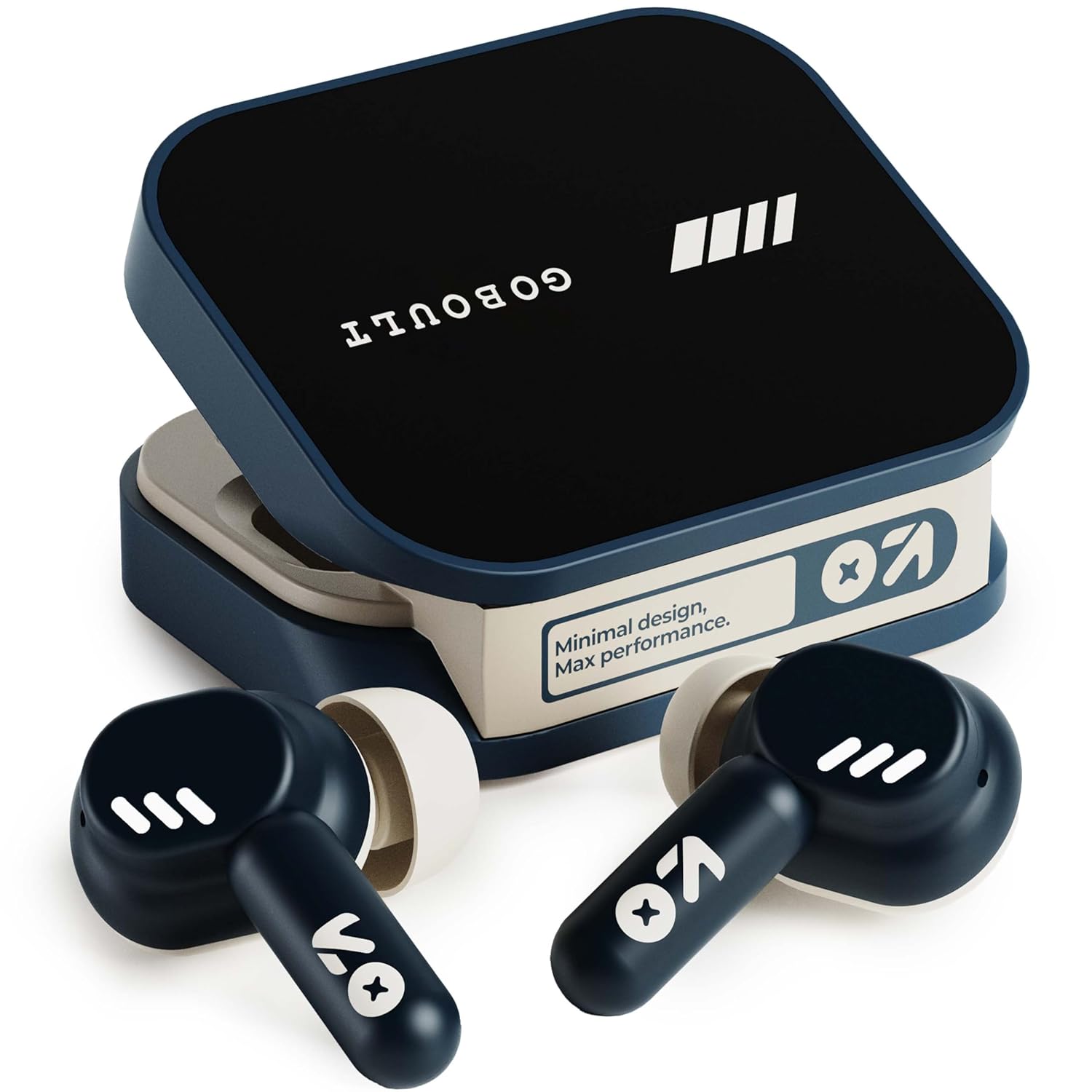 GOBOULT Tenet TWS Earbuds with 75H Playtime, Amp App Support, Quad Mic ENC, Dual Device Pairing Buds, 13mm Driver Ear Buds, Bluetooth 5.4 Wireless Earbuds (Midnight Blue)