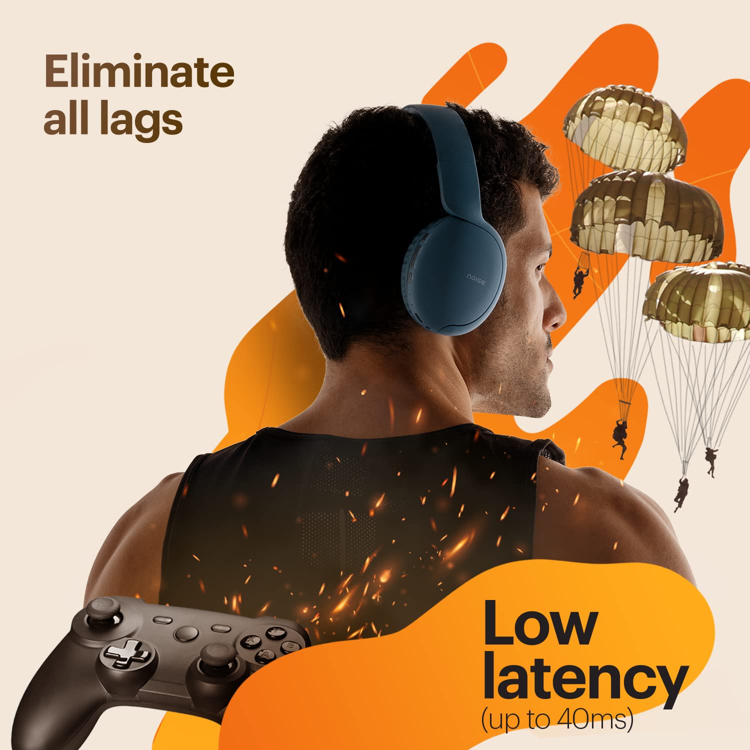 Noise Two Wireless On Ear Headphones with 50 Hours Playtime, Low Latency(up to 45ms), 4 Play Modes, Dual Pairing, BT v5.3, (Bold Black | Serene Blue | Calm White) - Image 14