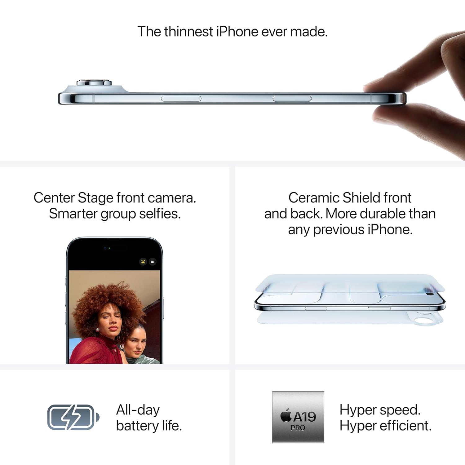 Apple iPhone Air 512 GB: Thinnest iPhone Ever, 16.63 cm (6.5″) Display with Promotion up to 120Hz, Powerful A19 Pro Chip, Center Stage Front Camera, All-Day Battery Life, (Sky Blue | Light Gold | Cloud White | Space Black) - Image 16
