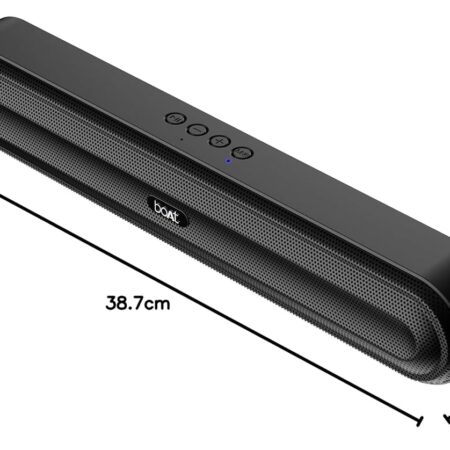 Boat Aavante Bar 490 10W Signature Sound, Dual Full-Range Drivers,7 HRS Battery, Built-in Mic,2.0 CH, TWS Feature,Multi Connect, Bluetooth Sound Bar, Soundbar Speaker, (Classic Black, 10W)