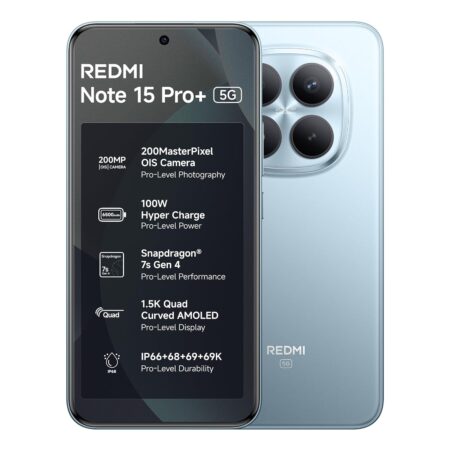 REDMI Note 15 Pro+ 5G (12GB + 512GB) | 200MasterPixel OIS Camera | Snapdragon 7s Gen 4 | CrystalRes AMOLED | IP69/69K | 6500mAh Si/C Battery | 100W HyperCharge (Coffee Mocha | Mirage Blue | Carbon Black)