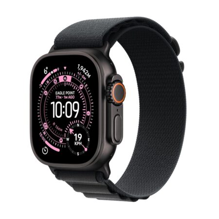 Apple Watch Ultra 3 GPS + Cellular 49mm Natural Titanium Case with (Blue/Bright Blue | Black Alpine) Trail Loop - S/M