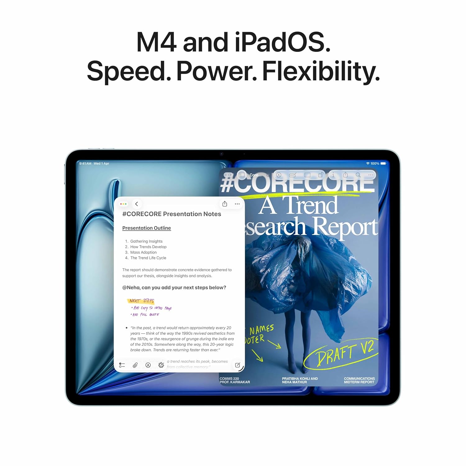 Apple iPad Air 27.59 cm (11″) (M4): Liquid Retina Display, 1 TB, 12MP Front/Back Camera, Wi-Fi 7 with Apple N1, Touch ID, All-Day Battery Life, (Space Grey | Blue | Purple | Starlight) - Image 10