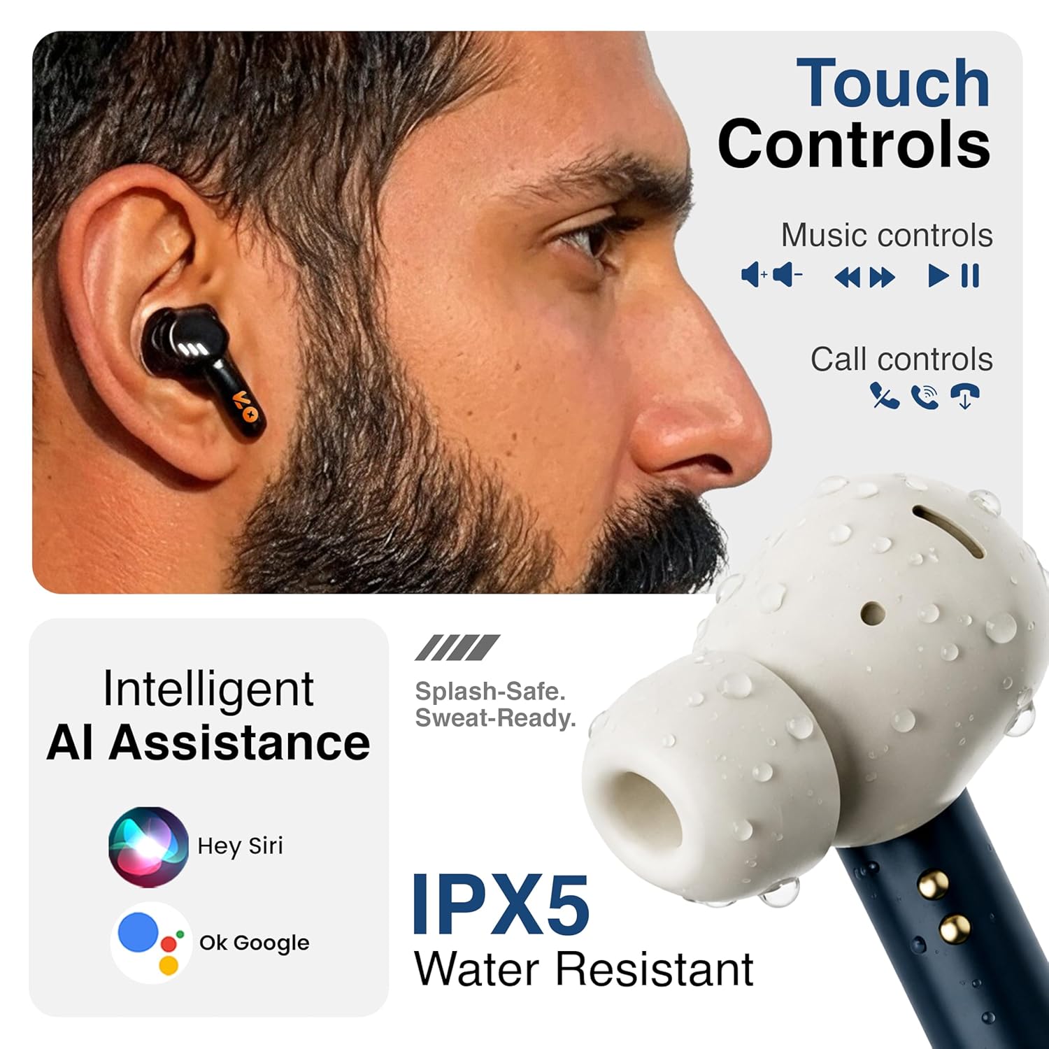 GOBOULT Tenet TWS Earbuds with 75H Playtime, Amp App Support, Quad Mic ENC, Dual Device Pairing Buds, 13mm Driver Ear Buds, Bluetooth 5.4 Wireless Earbuds (Midnight Blue) - Image 11
